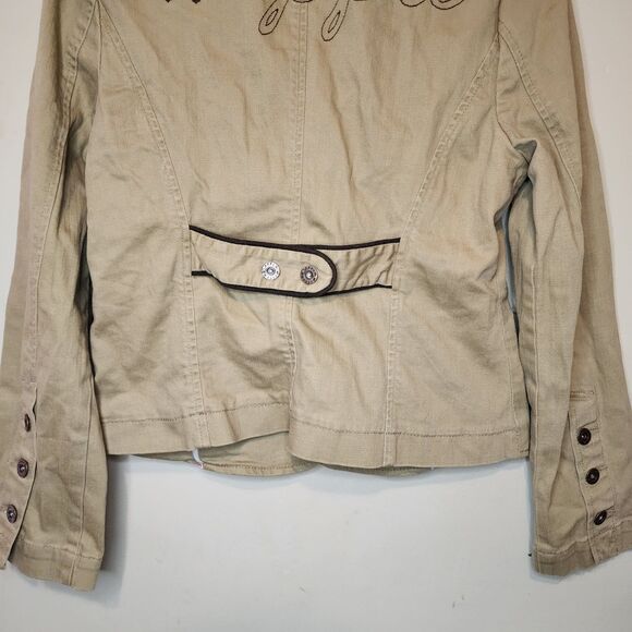 Vintage Apple Bottoms Denim Jacket Y2K Military Button Pockets Womens Medium - Picture 9 of 16